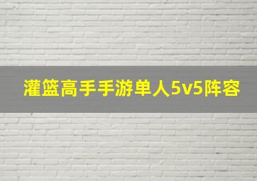 灌篮高手手游单人5v5阵容