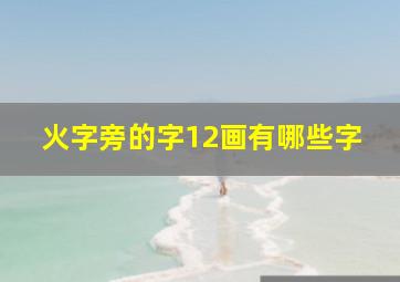 火字旁的字12画有哪些字