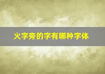 火字旁的字有哪种字体