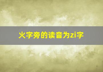 火字旁的读音为zi字