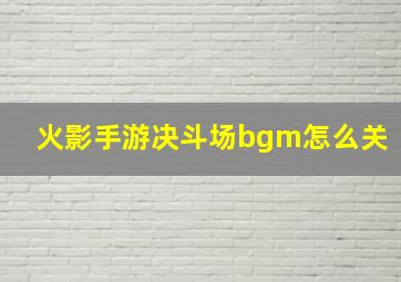 火影手游决斗场bgm怎么关