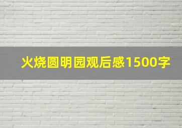 火烧圆明园观后感1500字