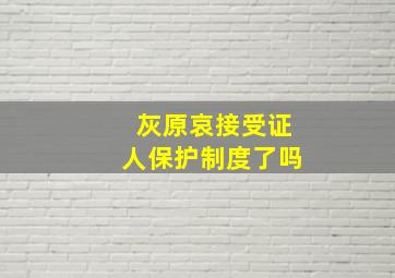 灰原哀接受证人保护制度了吗