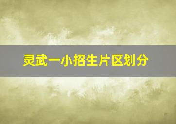 灵武一小招生片区划分