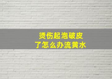 烫伤起泡破皮了怎么办流黄水