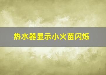 热水器显示小火苗闪烁