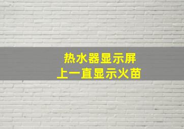 热水器显示屏上一直显示火苗