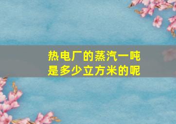 热电厂的蒸汽一吨是多少立方米的呢