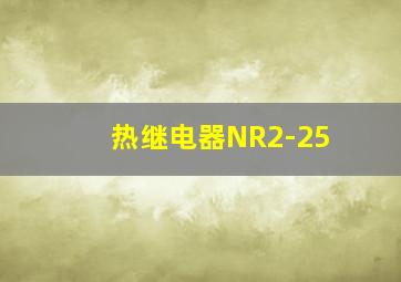 热继电器NR2-25