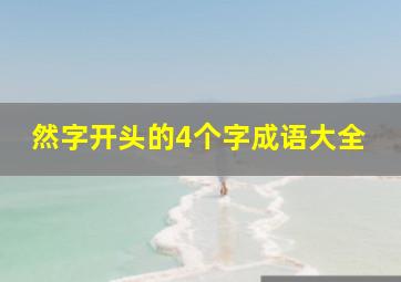 然字开头的4个字成语大全