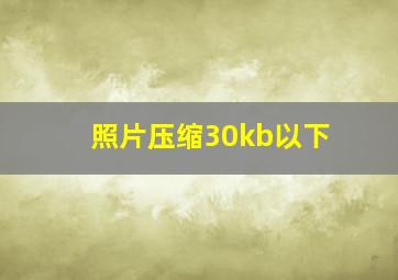 照片压缩30kb以下