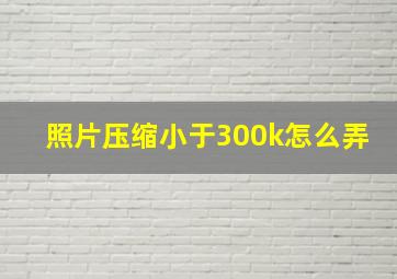 照片压缩小于300k怎么弄