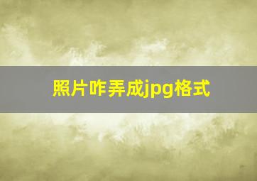 照片咋弄成jpg格式