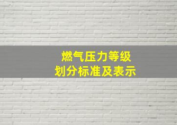 燃气压力等级划分标准及表示