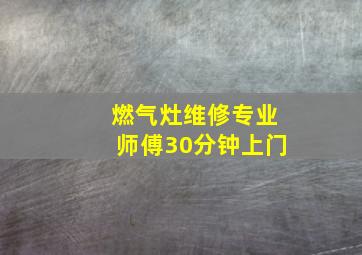 燃气灶维修专业师傅30分钟上门