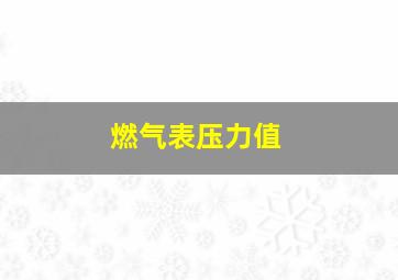 燃气表压力值