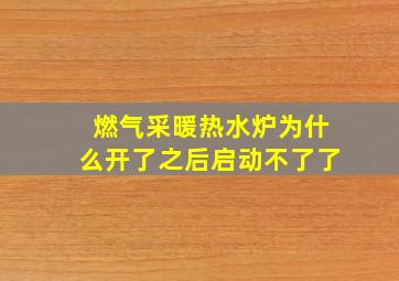 燃气采暖热水炉为什么开了之后启动不了了