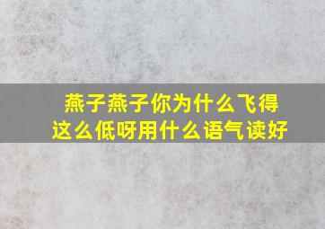 燕子燕子你为什么飞得这么低呀用什么语气读好