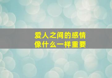 爱人之间的感情像什么一样重要