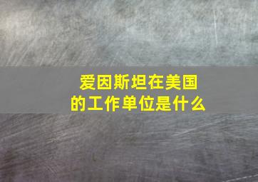 爱因斯坦在美国的工作单位是什么