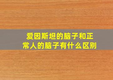 爱因斯坦的脑子和正常人的脑子有什么区别