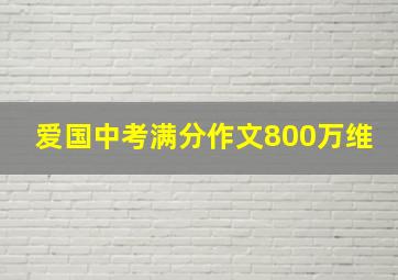 爱国中考满分作文800万维