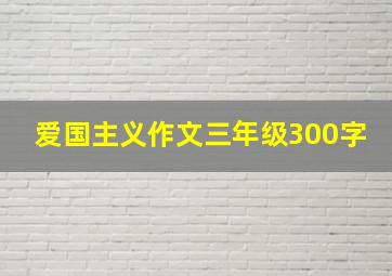 爱国主义作文三年级300字