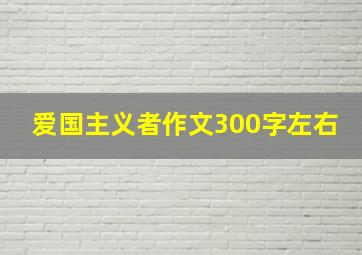 爱国主义者作文300字左右