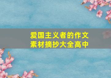 爱国主义者的作文素材摘抄大全高中