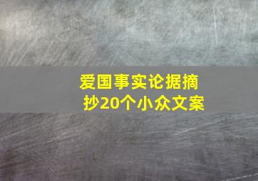 爱国事实论据摘抄20个小众文案