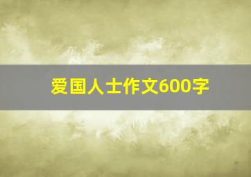 爱国人士作文600字