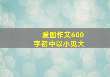 爱国作文600字初中以小见大