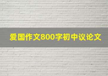 爱国作文800字初中议论文