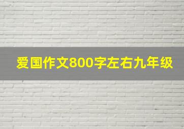 爱国作文800字左右九年级