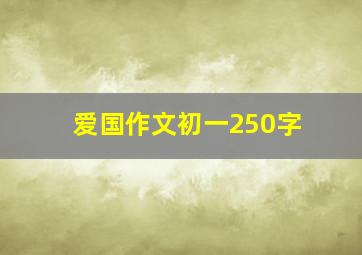 爱国作文初一250字