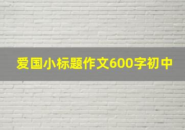 爱国小标题作文600字初中