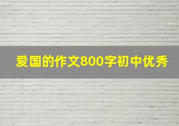 爱国的作文800字初中优秀