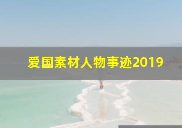 爱国素材人物事迹2019