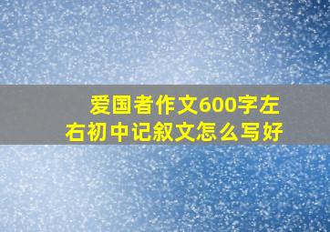 爱国者作文600字左右初中记叙文怎么写好