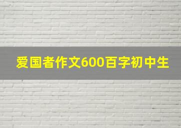 爱国者作文600百字初中生