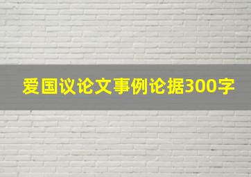 爱国议论文事例论据300字