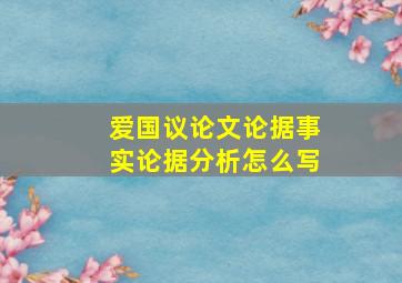 爱国议论文论据事实论据分析怎么写