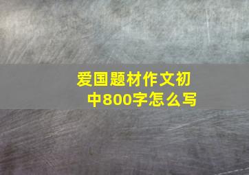 爱国题材作文初中800字怎么写