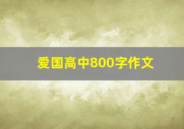 爱国高中800字作文