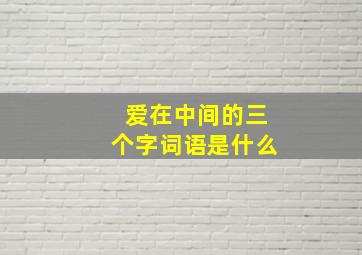 爱在中间的三个字词语是什么