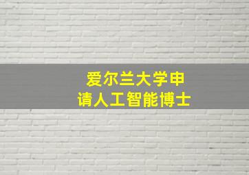 爱尔兰大学申请人工智能博士