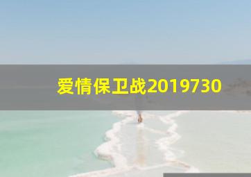 爱情保卫战2019730