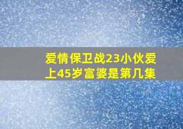 爱情保卫战23小伙爱上45岁富婆是第几集