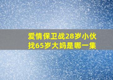 爱情保卫战28岁小伙找65岁大妈是哪一集