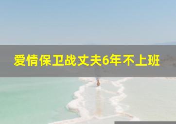 爱情保卫战丈夫6年不上班